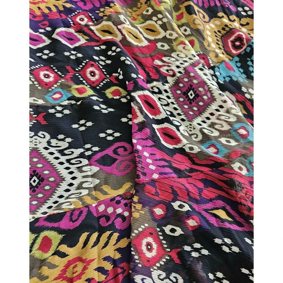 RUBY RD. Pull On Waist Midi Skirt Tiered Ruffled Hem Artsy Art To Wear Sz 8 - Picture 6 of 8